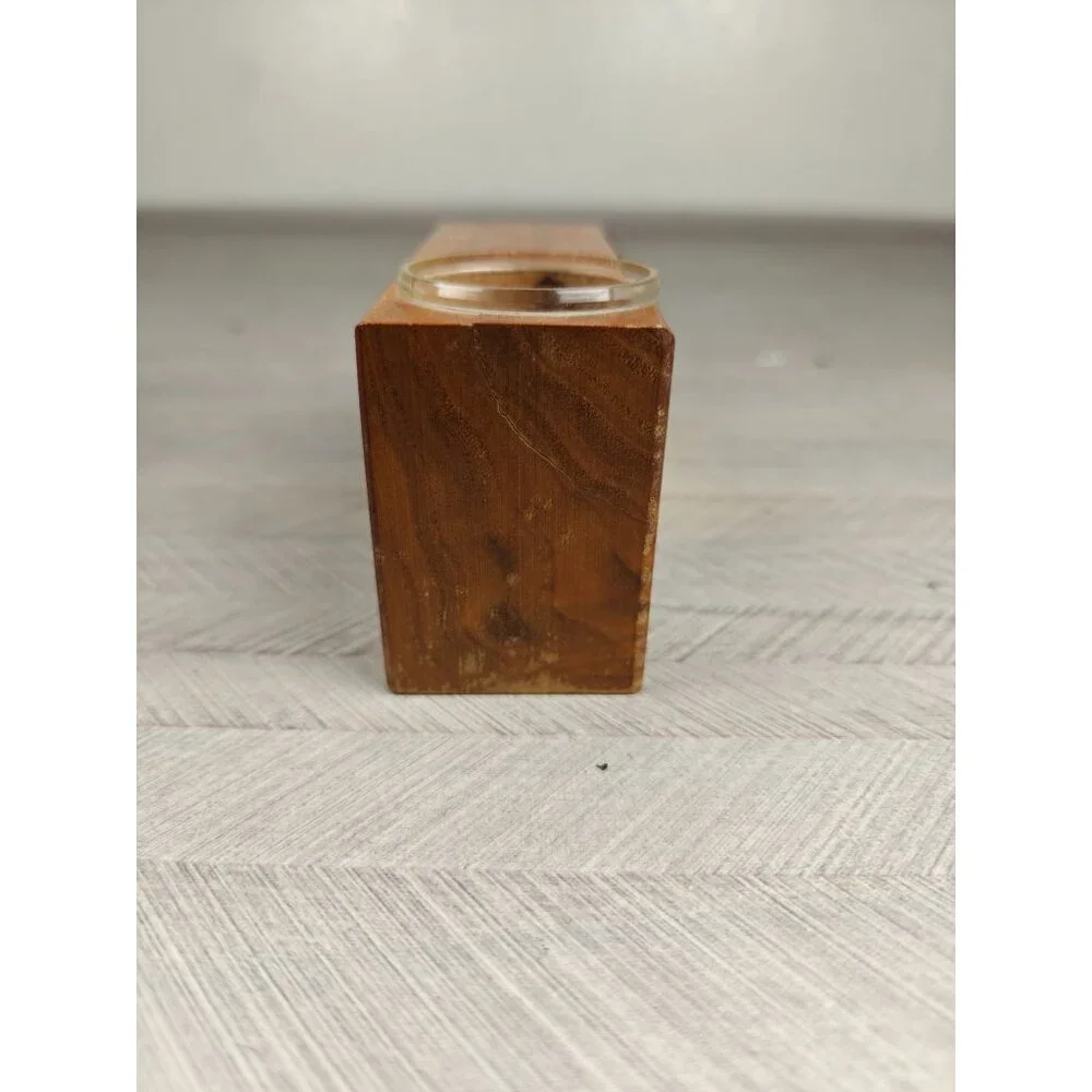 Vintage Executive Jigger Shot Glass Wooden Stand Novelty Funny Desk Pen Holder